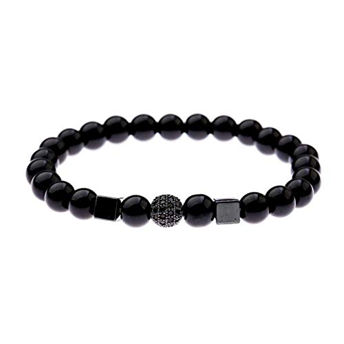 TYT Pulsera con Dijes Trendy Classic Men 's Tibetan Black Lava Beads Pulsera Hombre Negro Micro Pave Cz Ball Bracelet Set Jewelry Gift,Estilo 2 TYT Pulsera con Dijes Trendy Classic Men 's Tibetan Black Lava Beads Pulsera Hombre Negro Micro Pave Cz Ball Bracelet Set Jewelry Gift,Estilo 2