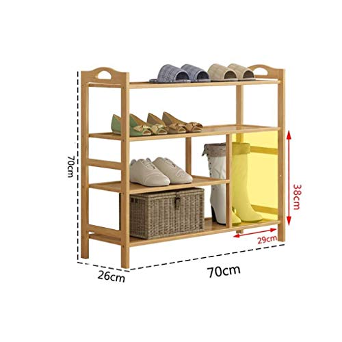 TYT Rack de Zapatas de Bambú de 4 Niveles Multi - Capa Antipolvo Conjunto de Racks de Madera Sólida a Prueba Racks Económicos,Los 70 * 26 * 70Cm