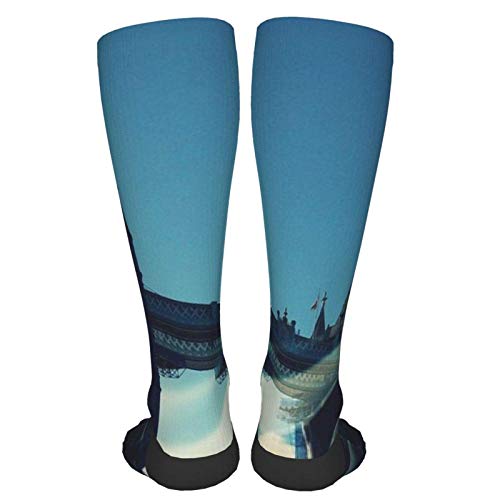 tyui7 Calcetines de compresión para mujeres y hombres Gran Bretaña London Bridge River City Heel Calcetines gruesos: lo mejor para correr, deportes atléticos, viajes en avión, embarazo, fútbol