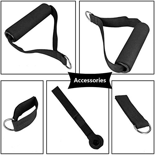 TZSUNRISE Bandas Elasticas de Resistencia Set, Juego de Bandas de Fitness con 5 Tubos de Látex, Asas, Correas de Tobillo y Anclaje para Puerta, Adecuado para Fitness, Fuerza, Pérdida de Peso, Yoga