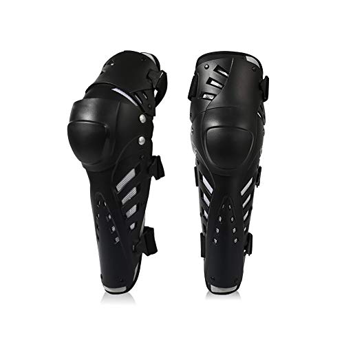 TZTED Adultos Rodilleras Moto Espinillera Motocross Protección de Rodilla Corporal para Montar al Aire Libre, Ciclismo, Scooter, monopatín, Bicicleta, Patinaje en línea,Negro