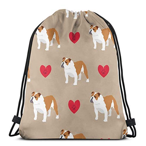 U Shape Colorido Dibujado a Mano Bulldog Inglés Cordón Bolsa Mochila Gimnasio Bolsa de Baile Mochila para Senderismo Playa Bolsas de Viaje