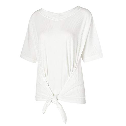 U/A New AliExpress - Camiseta de manga corta con cuello en V para mujer Blanco blanco XXL