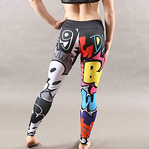 U/A Pantalones De Yoga con Estampado De Graffiti Leggings De Gimnasia Deportiva Ropa Deportiva para Correr Sudor Flaco Entrenamientos Boom Tinte De Dibujos Animados Ropa De Ejercicio De Cintura Alta