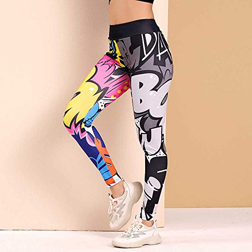 U/A Pantalones De Yoga con Estampado De Graffiti Leggings De Gimnasia Deportiva Ropa Deportiva para Correr Sudor Flaco Entrenamientos Boom Tinte De Dibujos Animados Ropa De Ejercicio De Cintura Alta