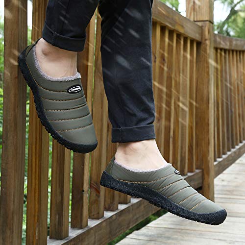 UBFEN Zapatillas de Estar Hombre Mujer Invierno Interior Exterior Zapatos Caliente de Lana como Peluche Forro Suela de Goma Anti Skid Slip On Guantes 42 EU A Verde UBFEN Zapatillas de Estar Hombre Mujer Invierno Interior Exterior Zapatos Caliente de Lana como Peluche Forro Suela de Goma Anti Skid Slip On Guantes 42 EU A Verde