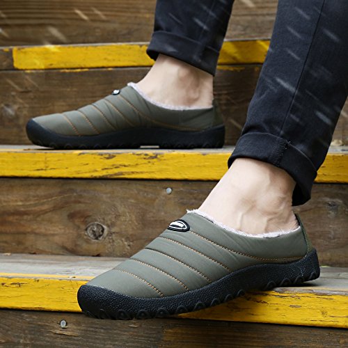 UBFEN Zapatillas de Estar Hombre Mujer Invierno Interior Exterior Zapatos Caliente de Lana como Peluche Forro Suela de Goma Anti Skid Slip On Guantes 42 EU A Verde UBFEN Zapatillas de Estar Hombre Mujer Invierno Interior Exterior Zapatos Caliente de Lana como Peluche Forro Suela de Goma Anti Skid Slip On Guantes 42 EU A Verde