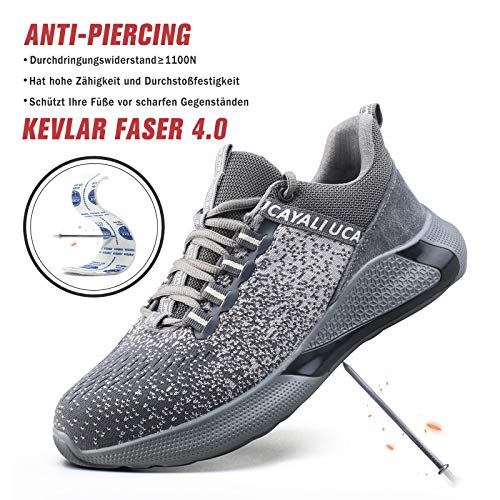 UCAYALI Zapatos de Seguridad Hombre Anti-Piercing Zapatos de Trabajo Punta de Acero Antideslizante Calzado Seguridad Deportivo Gris Gr.43 UCAYALI Zapatos de Seguridad Hombre Anti-Piercing Zapatos de Trabajo Punta de Acero Antideslizante Calzado Seguridad Deportivo Gris Gr.43