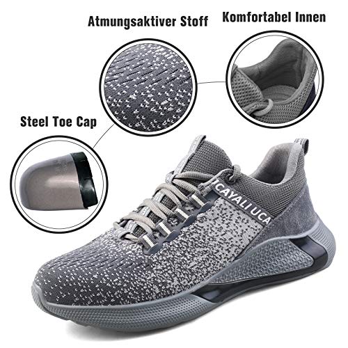 UCAYALI Zapatos de Seguridad Hombre Anti-Piercing Zapatos de Trabajo Punta de Acero Antideslizante Calzado Seguridad Deportivo Gris Gr.43 UCAYALI Zapatos de Seguridad Hombre Anti-Piercing Zapatos de Trabajo Punta de Acero Antideslizante Calzado Seguridad Deportivo Gris Gr.43