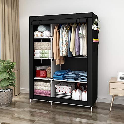 UDEAR Armario Closet Organizador Plegable para Ropa Ropero Resistente al Polvo Guardarropa Negro 105 x 45 x 170 CM UDEAR Armario Closet Organizador Plegable para Ropa Ropero Resistente al Polvo Guardarropa Negro 105 x 45 x 170 CM