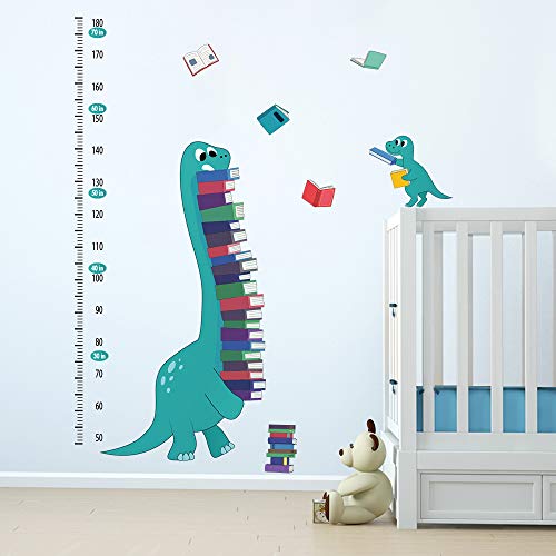 ufengke Altura Pegatinas de Pared Dinosaurios Vinilos Adhesivas Pared Crecimiento Libros Decorativos para Dormitorio Habitación Infantiles Niños