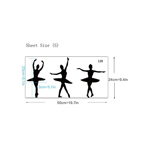 ufengke Bailarín de Ballet Silueta Pegatinas de Pared DIY removible Vinilos Mural Temático de Baile para Habitación Niñas ufengke Bailarín de Ballet Silueta Pegatinas de Pared DIY removible Vinilos Mural Temático de Baile para Habitación Niñas