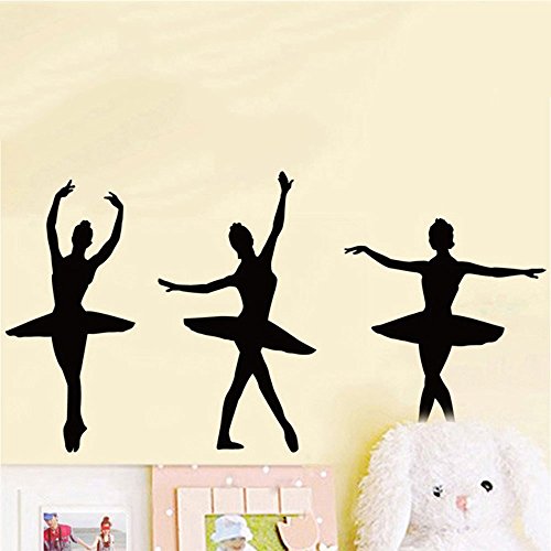 ufengke Bailarín de Ballet Silueta Pegatinas de Pared DIY removible Vinilos Mural Temático de Baile para Habitación Niñas ufengke Bailarín de Ballet Silueta Pegatinas de Pared DIY removible Vinilos Mural Temático de Baile para Habitación Niñas