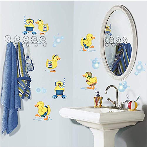 ufengke Pegatinas de Pared Patos Amarillos Vinilos Adhesivos Pared Baño Decorativos para Habitación Infantiles Niños Bebé