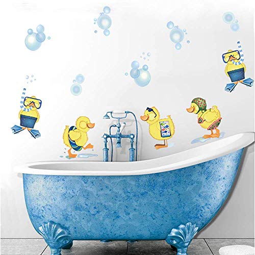 ufengke Pegatinas de Pared Patos Amarillos Vinilos Adhesivos Pared Baño Decorativos para Habitación Infantiles Niños Bebé