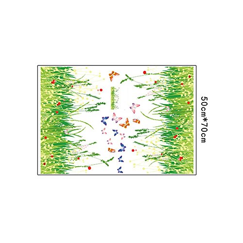 ufengke Pegatinas de Pared Prado de Hierba Verde con Flores Rojas y Mariposas Calcomanías de Pared de Vinilo de DIY Extraíble Mural Decorativo Multicolor para Sala de Estar, Dormitorio, Zócalo ufengke Pegatinas de Pared Prado de Hierba Verde con Flores Rojas y Mariposas Calcomanías de Pared de Vinilo de DIY Extraíble Mural Decorativo Multicolor para Sala de Estar, Dormitorio, Zócalo