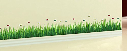 ufengke® Serie Verde Jardín Hierbas Verdes Pegatinas de Pared, Sala de Estar Dormitorio Rodapié Removible Etiquetas de la Pared Murales