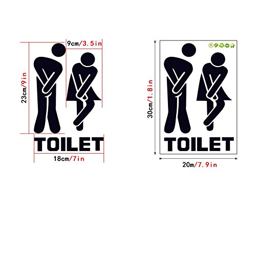 ufengke Unisexo Toilet Firmar Puertas Pegatinas de Pared Adhesivos de Pared de Vinilo Negro DIY Decorativo Extraíble Male & Female Logo Entrance Common Use Comfort Room para Hombres y Mujeres ufengke Unisexo Toilet Firmar Puertas Pegatinas de Pared Adhesivos de Pared de Vinilo Negro DIY Decorativo Extraíble Male & Female Logo Entrance Common Use Comfort Room para Hombres y Mujeres