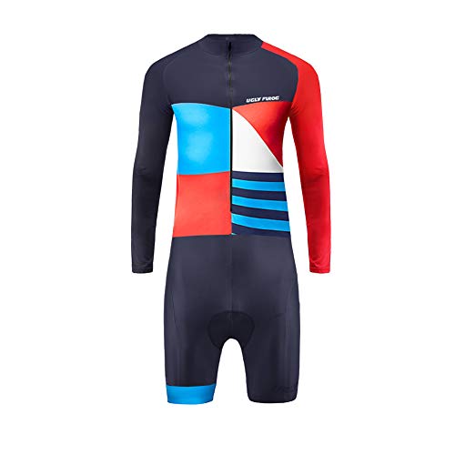 Uglyfrog 2018-2019 Hombres Monos Manga Corto/Larga del Verano Transpirable Ciclismo Skinsuit Sets con Gel Pad Exterior Sportswear Triatlón Ropa Bodies Triatlón Clothes-Siamés