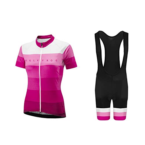 Uglyfrog Bike Wear Ciclismo Mujers Maillots Sports Seco y Transpirable de Bicicleta Conjunto de Ropa de Ciclo Jersey de Manga Corta DXWZ05