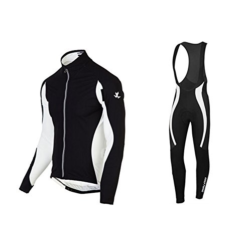 Uglyfrog Chaqueta de Ciclism Mode Manga Larga+Pantalones de Acolchado 3D para Triatlon Hombre de Invierno Conjunto de Ropa de Ciclismo de Lana Térmica