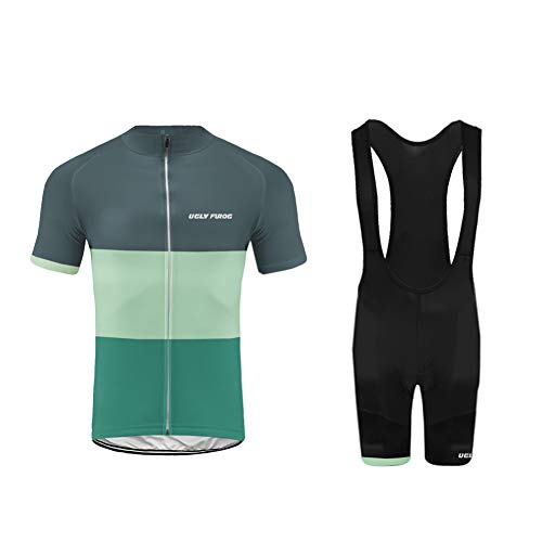 Uglyfrog Hombres Traje de Jersey para Deportes al Aire Libre Ropa Deportiva para Ciclismo Jersey de Manga Corta +Bib Pantalones Cortos Transpirables de Secado rápido Primavera/Verano Uglyfrog Hombres Traje de Jersey para Deportes al Aire Libre Ropa Deportiva para Ciclismo Jersey de Manga Corta +Bib Pantalones Cortos Transpirables de Secado rápido Primavera/Verano