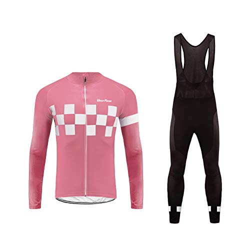 Uglyfrog Invierno Traje Ciclismo Hombre Conjunto Ropa Bicicleta Maillot MTB Manga Larga+ Pantalones de Acolchado 3D Cómodo Respirable Secado Warm - Ropa Deportivo para Bicicleta de Montaña