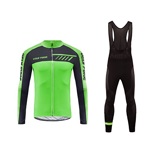 Uglyfrog Maillot Ciclismo Bodies 2018 Primavera Nuevo Hombre Cycling Jersey + Pantalones Largas Cómodo Transpirable de Ciclismo Ropa para Deportes al Aire Libre Ciclo Bici MZ11