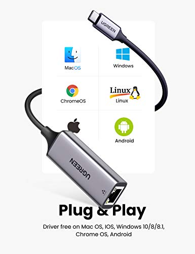 UGREEN Adaptador USB C a Ethernet, Adaptador de Red USB C a RJ45 Gigabit Ethernet LAN Tarjeta de Red 1000 Mbps para iPad Pro 2020 Macbook Pro Air 2020 Surface Pro 7 Samsung S20 S10 y Xiaomi Mi 10 Pro UGREEN Adaptador USB C a Ethernet, Adaptador de Red USB C a RJ45 Gigabit Ethernet LAN Tarjeta de Red 1000 Mbps para iPad Pro 2020 Macbook Pro Air 2020 Surface Pro 7 Samsung S20 S10 y Xiaomi Mi 10 Pro