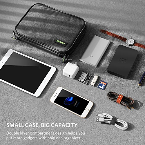 UGREEN Bolsa para Organizar Cable, Estuche Impermeable con 12 Bandas Elesticás para Guardar Cable, Auricular, Memoria USB, SD/TF Tarjeta, Funda de Viaje para iPad Mini, Cargador, PowerBank, Disco Duro UGREEN Bolsa para Organizar Cable, Estuche Impermeable con 12 Bandas Elesticás para Guardar Cable, Auricular, Memoria USB, SD/TF Tarjeta, Funda de Viaje para iPad Mini, Cargador, PowerBank, Disco Duro
