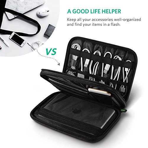 UGREEN Bolsa para Organizar Cable, Estuche Impermeable con 12 Bandas Elesticás para Guardar Cable, Auricular, Memoria USB, SD/TF Tarjeta, Funda de Viaje para iPad Mini, Cargador, PowerBank, Disco Duro UGREEN Bolsa para Organizar Cable, Estuche Impermeable con 12 Bandas Elesticás para Guardar Cable, Auricular, Memoria USB, SD/TF Tarjeta, Funda de Viaje para iPad Mini, Cargador, PowerBank, Disco Duro