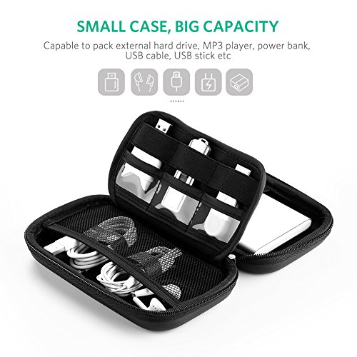 UGREEN Funda para Disco Duro Externo 2.5", Estuche Rígida con Doble Capa Acolchada EVA Protegida para Toshiba, WD My Passport, Seagate, Samsung5T/3T, HDD, SSD, Maxtor, Lacie, U Disk,SD Card, USB Cable UGREEN Funda para Disco Duro Externo 2.5", Estuche Rígida con Doble Capa Acolchada EVA Protegida para Toshiba, WD My Passport, Seagate, Samsung5T/3T, HDD, SSD, Maxtor, Lacie, U Disk,SD Card, USB Cable