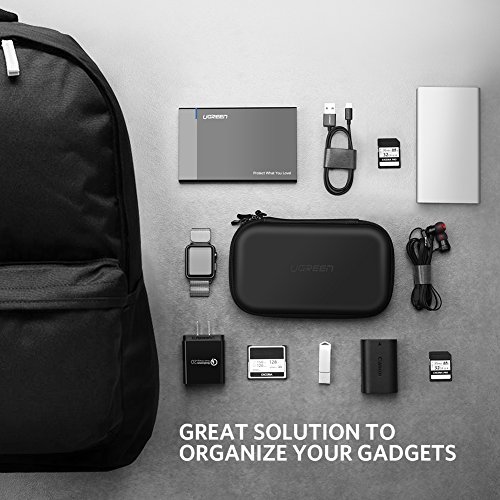 UGREEN Funda para Disco Duro Externo 2.5", Estuche Rígida con Doble Capa Acolchada EVA Protegida para Toshiba, WD My Passport, Seagate, Samsung5T/3T, HDD, SSD, Maxtor, Lacie, U Disk,SD Card, USB Cable UGREEN Funda para Disco Duro Externo 2.5", Estuche Rígida con Doble Capa Acolchada EVA Protegida para Toshiba, WD My Passport, Seagate, Samsung5T/3T, HDD, SSD, Maxtor, Lacie, U Disk,SD Card, USB Cable