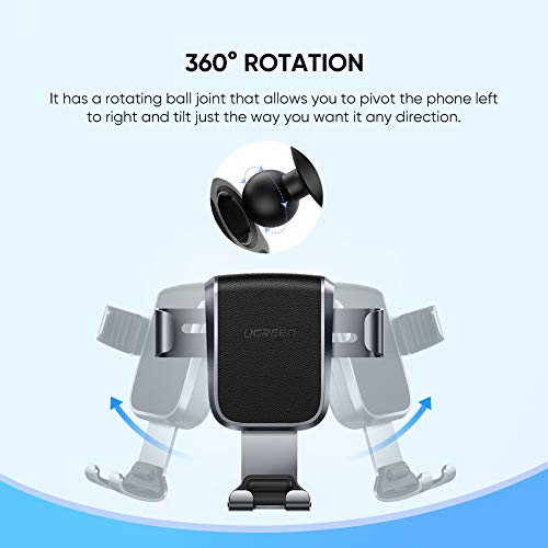 UGREEN Soporte Móvil Coche Gravedad, Soporte Teléfono para Rejilla del Aire, Sujeta Smartphone Automatico Ajustable por Gravedad para Samsung S20 S9, Huawei P30, Xiaomi Redmi Note 8 Mi10, iPhone 11 X UGREEN Soporte Móvil Coche Gravedad, Soporte Teléfono para Rejilla del Aire, Sujeta Smartphone Automatico Ajustable por Gravedad para Samsung S20 S9, Huawei P30, Xiaomi Redmi Note 8 Mi10, iPhone 11 X