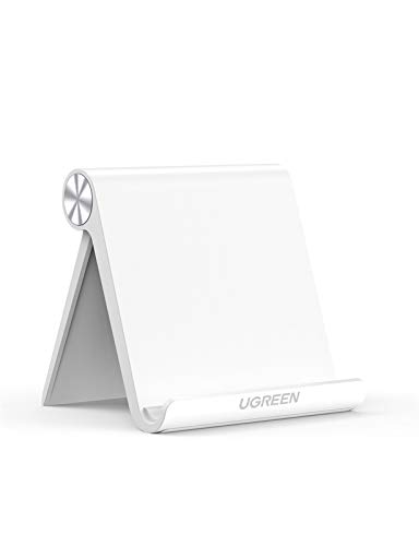 UGREEN Soporte Tablet, Multiángulo Soporte Ajustable para 4 a 13" Tablets y Moviles, como iPad Pro 2018, iPad Mini, Lenovo TAB4 10, Huawei Media Pad, Xiaomi A2, Mi 8 Lite, Samsung Galaxy Tab (Blanco)