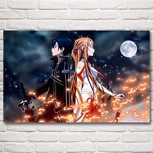 UHvEZ 1000_ Rompecabezas de Madera para niños Sword Art Online Anime Rompecabezas de Madera Juguetes educativos para Adultos Juegos educativos para niños Juguetes 50x75cm