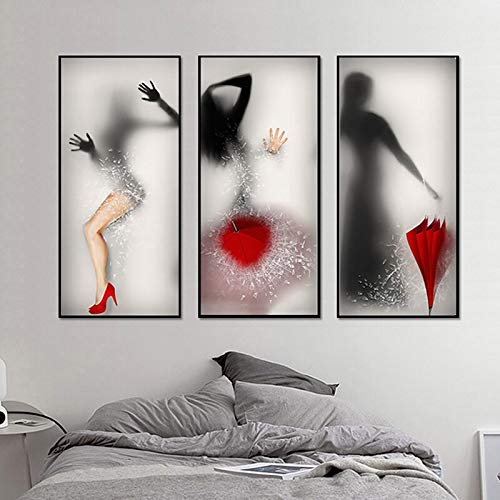 UHvEZ Foto Moderna de niña con Paraguas Silueta de Personaje impresión de Lienzo en la decoración de la Pared de la Sala de Estar sin Marco_3PCS40x80cm UHvEZ Foto Moderna de niña con Paraguas Silueta de Personaje impresión de Lienzo en la decoración de la Pared de la Sala de Estar sin Marco_3PCS40x80cm