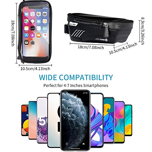 UIHOL Bolsa de Movil Bicicleta Manillar, Soporte Impermeable Accesorios Bicletas Porta Bike Montaña Frame Bag, Táctil de Tubo Superior Delantero, para Teléfono Inteligente por Debajo de 6,5 Pulgadas UIHOL Bolsa de Movil Bicicleta Manillar, Soporte Impermeable Accesorios Bicletas Porta Bike Montaña Frame Bag, Táctil de Tubo Superior Delantero, para Teléfono Inteligente por Debajo de 6,5 Pulgadas