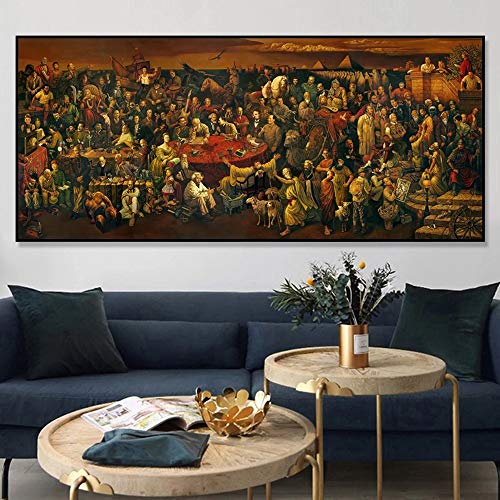UIOLK Celebridades históricas Antiguas y Modernas posando con Carteles de Pintura al óleo e Impresiones sobre Lienzo. Artista Moderno decoración del hogar