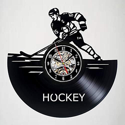 UIOLK Hockey Americano Hockey sobre Hielo Deportes Disco de Vinilo Reloj de Pared Fan Art decoración Regalo Original