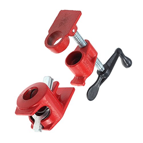 UKCOCO 1/2"Abrazaderas para tubos de pegado Carpintería de hierro fundido para carpintería Junta articulada para tuberías de agua (roja)