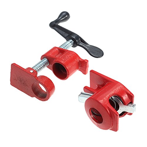 UKCOCO 1/2"Abrazaderas para tubos de pegado Carpintería de hierro fundido para carpintería Junta articulada para tuberías de agua (roja)