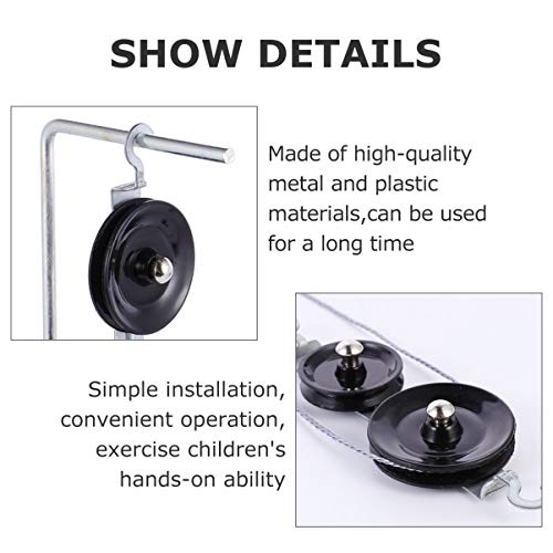 UKCOCO Juego de Bloques de Polea para Experimentos de Física: Polea Simple + Polea Doble 2 Cada Uno 1 Soporte 2 Cuerdas (Sin Incluir El Dinamómetro Y El Peso)