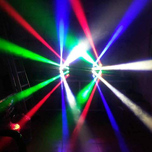 UKing 8x10W Iluminación de Cabeza Móvil, 8 LED LED Mini Araña Etapa, 4 Colores RGBW con 5 Modo de Control ,Mover Cabeza Iluminación para Disco Bar Fiesta (con Control Remoto)