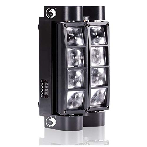 UKing 8x10W Iluminación de Cabeza Móvil, 8 LED LED Mini Araña Etapa, 4 Colores RGBW con 5 Modo de Control ,Mover Cabeza Iluminación para Disco Bar Fiesta (con Control Remoto)
