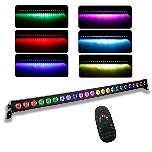 UKing LED Wall Wash Luz de la Etapa 24 x 3W RGB LED Luces Escenario DMX 512 con Control Remoto Iluminación Estroboscópica para DJ Discoteca Focos Escenarios UKing LED Wall Wash Luz de la Etapa 24 x 3W RGB LED Luces Escenario DMX 512 con Control Remoto Iluminación Estroboscópica para DJ Discoteca Focos Escenarios