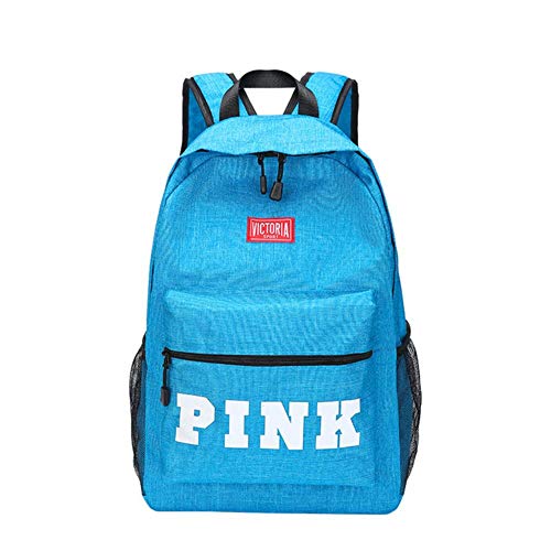 UKKD Bolsa para la Escuela Remiendo De Los Bolsos De Marca Rosa Rosa Portátil Mochila Mochila Escolar Mochila Impermeable Femenina para Adolescentes,Rosado