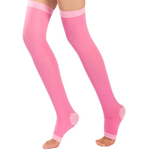 UKKD Calcetines de yoga 2 Pares De Calentadores De Piernas Para Mujeres Calcetines De Ballet Elástico Mujer Belleza Pierna Adelgazamiento De Punta Abierta Calcetines De Rodilla Larga