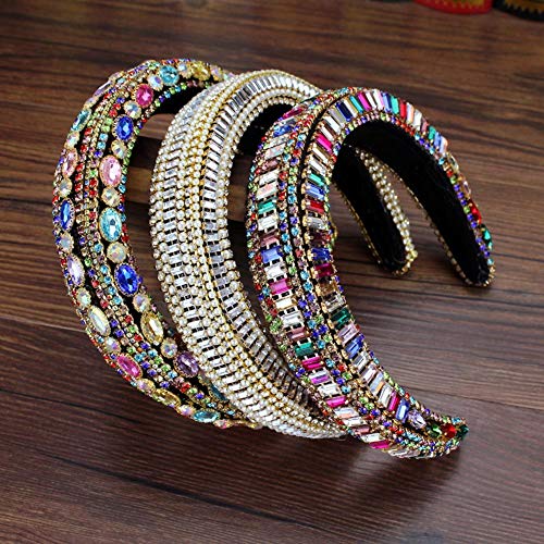 UKKD Clips para el pelo Brillantes de Cristal Completo Perla Barroco Diadema Acolchada Rhinestone Princesa Diadema Para las Mujeres Tocado Joyería para el Cabello UKKD Clips para el pelo Brillantes de Cristal Completo Perla Barroco Diadema Acolchada Rhinestone Princesa Diadema Para las Mujeres Tocado Joyería para el Cabello