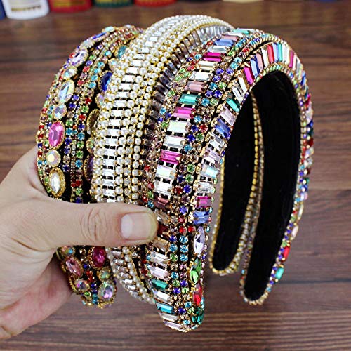 UKKD Clips para el pelo Brillantes de Cristal Completo Perla Barroco Diadema Acolchada Rhinestone Princesa Diadema Para las Mujeres Tocado Joyería para el Cabello UKKD Clips para el pelo Brillantes de Cristal Completo Perla Barroco Diadema Acolchada Rhinestone Princesa Diadema Para las Mujeres Tocado Joyería para el Cabello